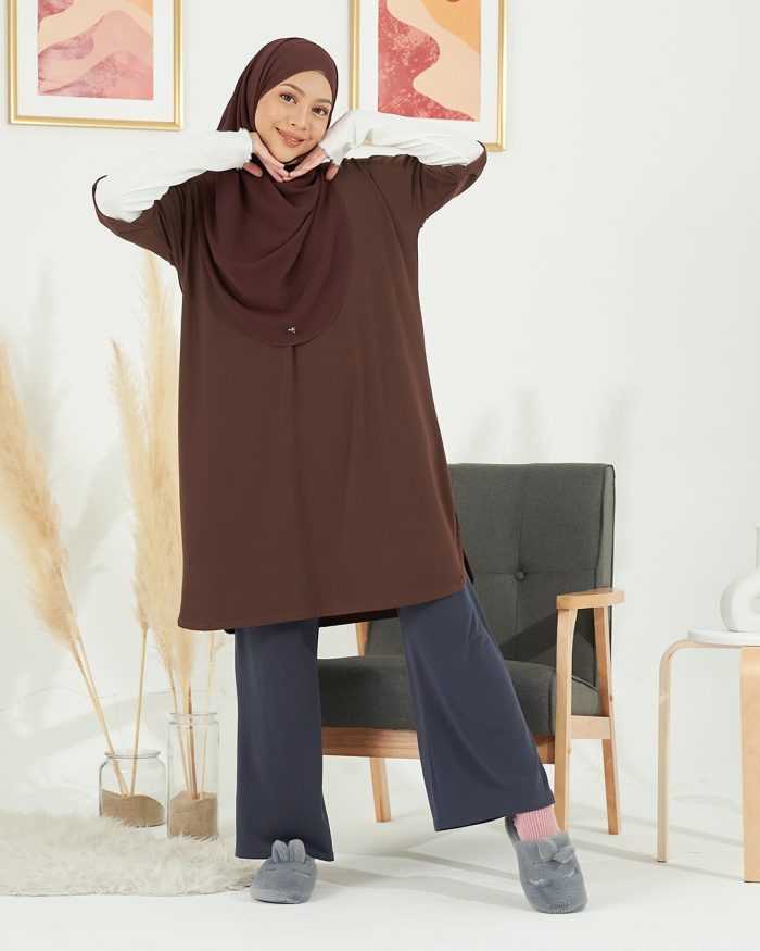 Blouse Homey Plain Lydia - Hickory Brown