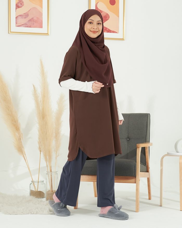 Blouse Homey Plain Lydia - Tawny Brown - Image 4