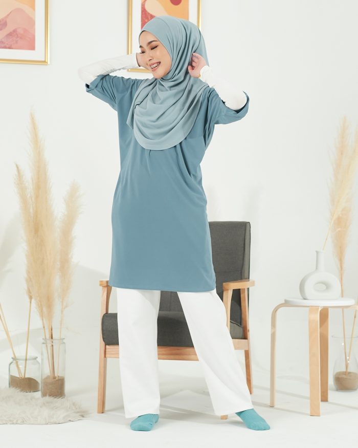 Blouse Homey Plain Lydia - Teal Blue