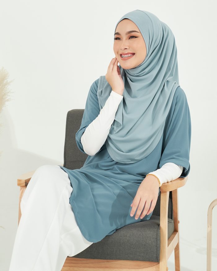 Blouse Homey Plain Lydia - Teal Blue - Image 3