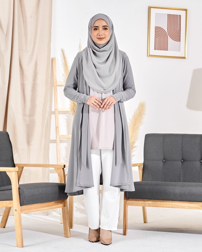 Long Cardigan Lina 2.0 - Cloudy Grey - Image 2