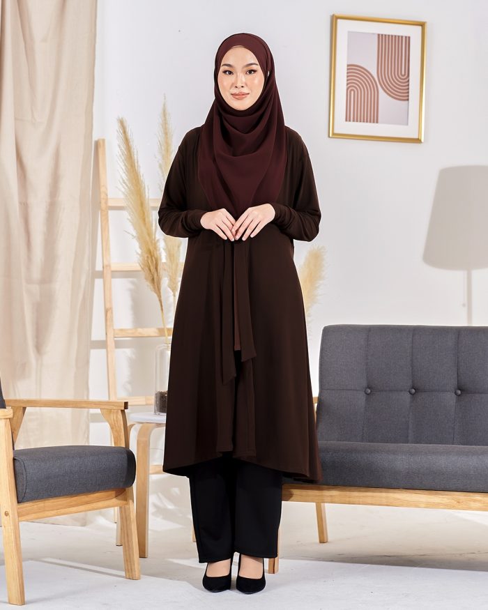 Long Cardigan Lina 2.0 - Dark Chocolate - Image 2