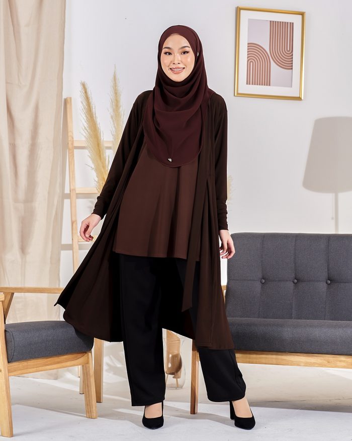 Long Cardigan Lina 2.0 - Dark Chocolate - Image 3