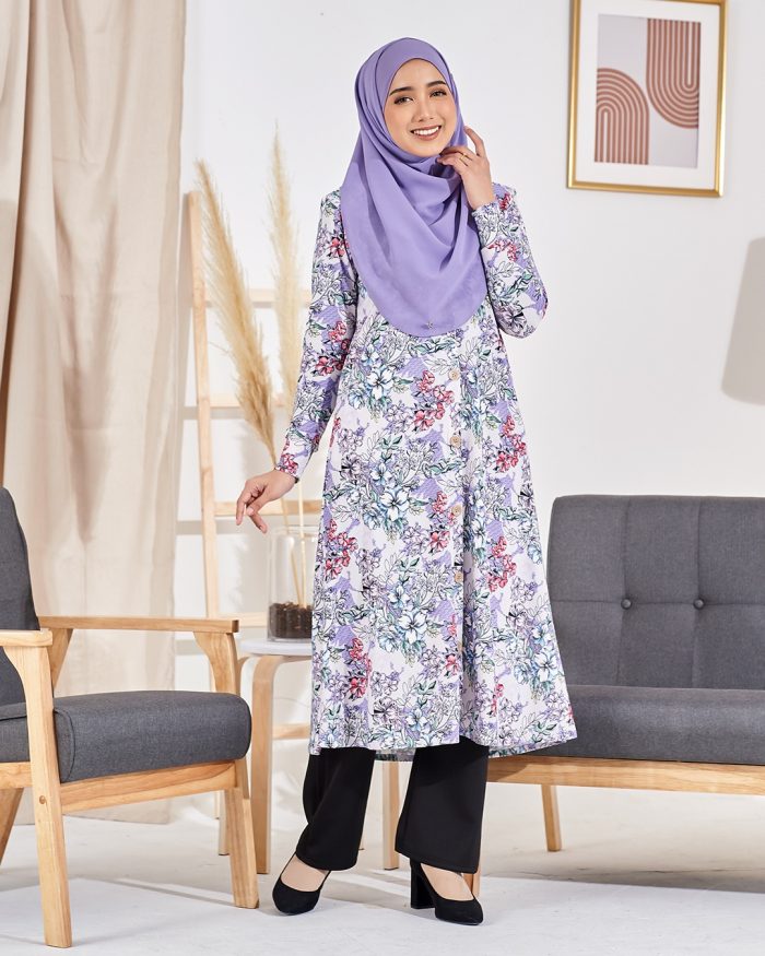 Medi Dress Lorna Printed - Orchid Purple