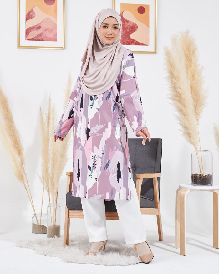 Tunic Linda Premium Printed - Cloudy Dove