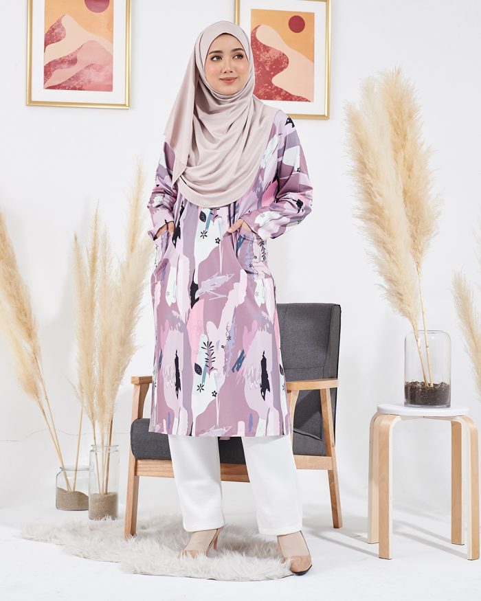 Tunic Linda Premium Printed - Cloudy Dove - Image 2