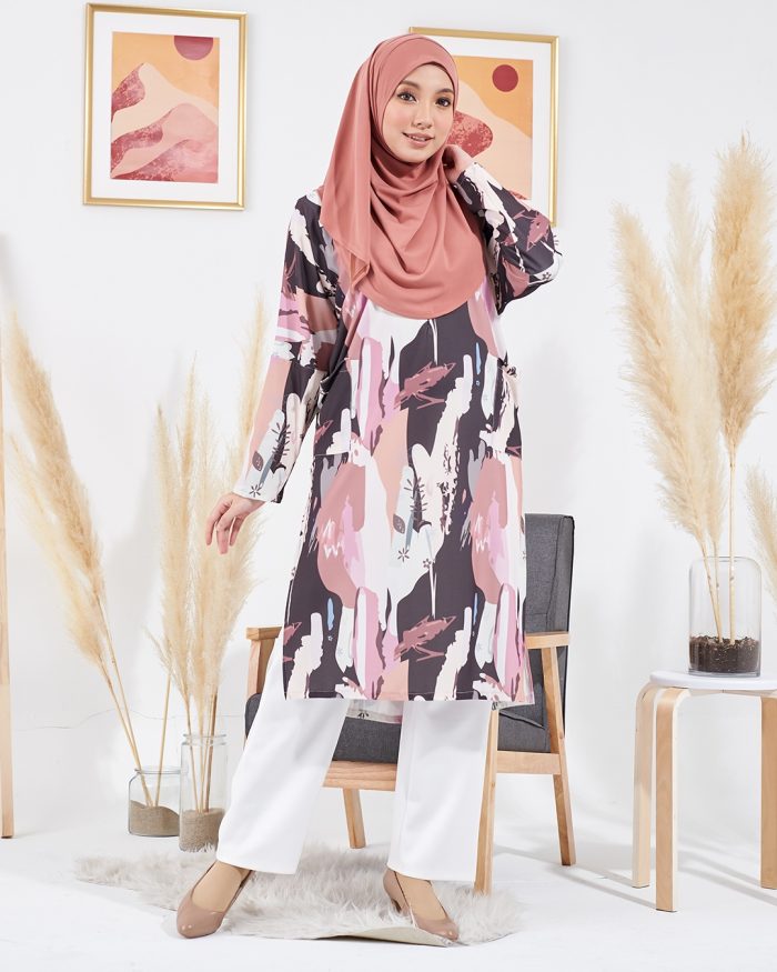 Tunic Linda Premium Printed - Cloudy Salmon - Image 3