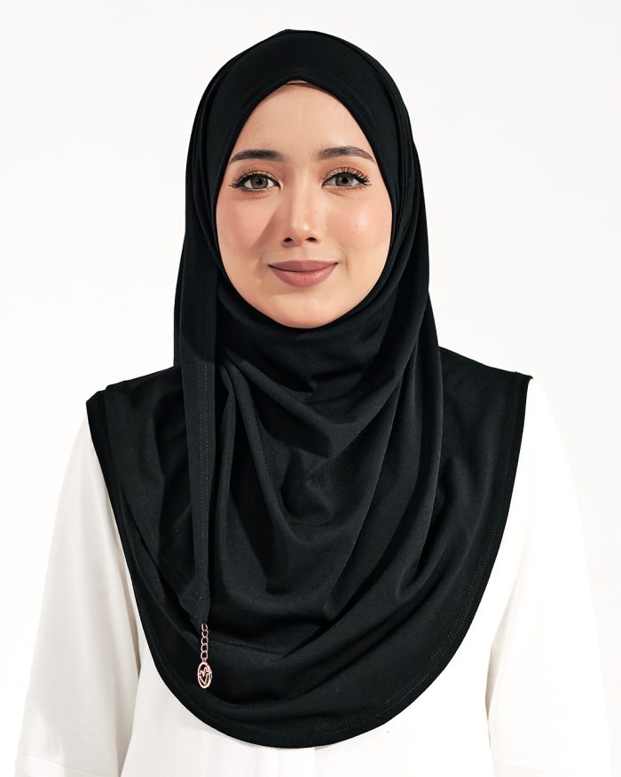 Tudung Sarung Instant Lunia (M) - Ebony Black