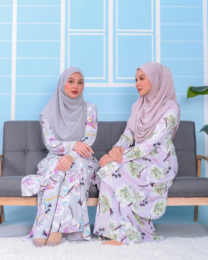 Baju Kurung Pahang Laura Printed 2.0 - Azalea Mint - Image 5