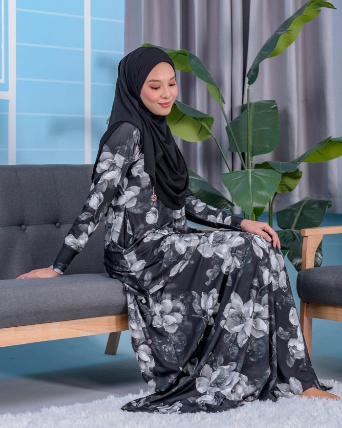 Baju Kurung Premium Printed Lainey - Amanda Blacky - Image 3