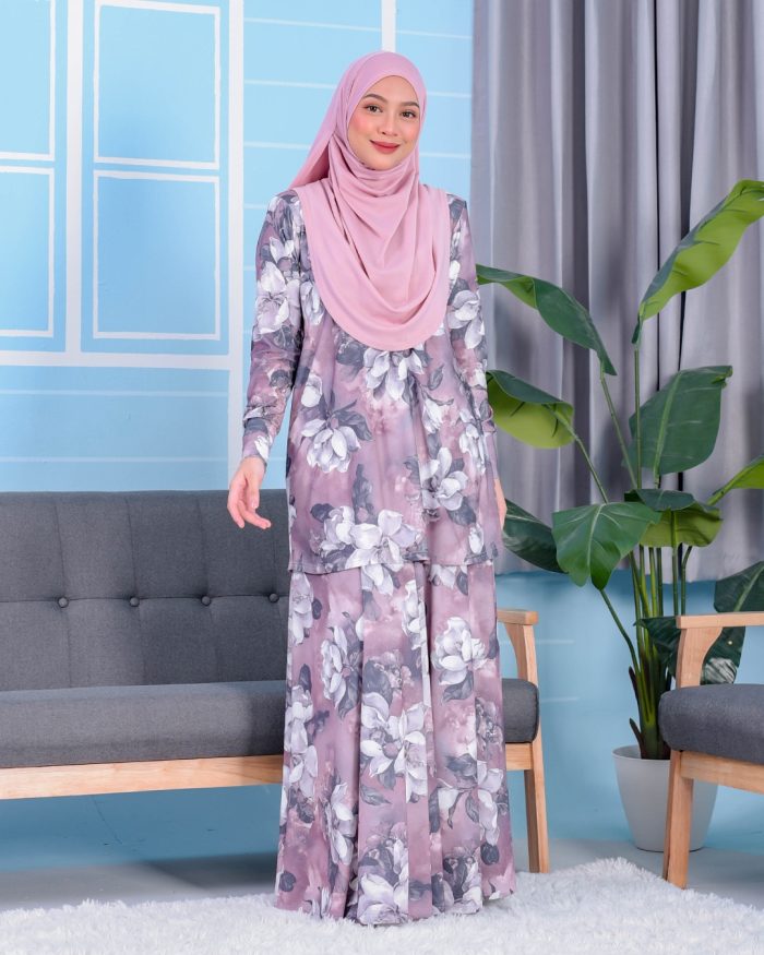Baju Kurung Premium Printed Lainey - Amanda Brownie - Image 2