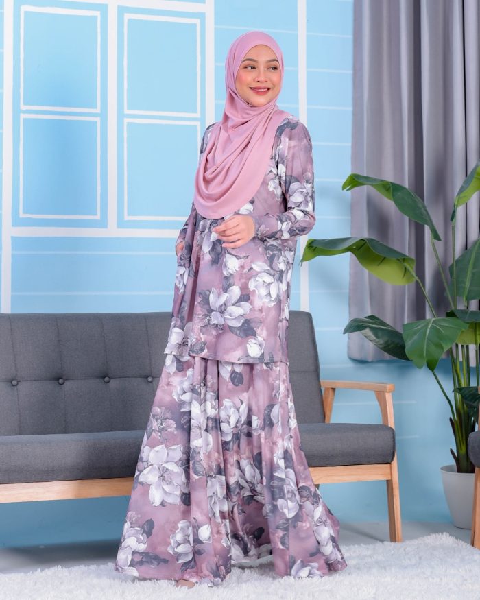 Baju Kurung Premium Printed Lainey - Amanda Brownie