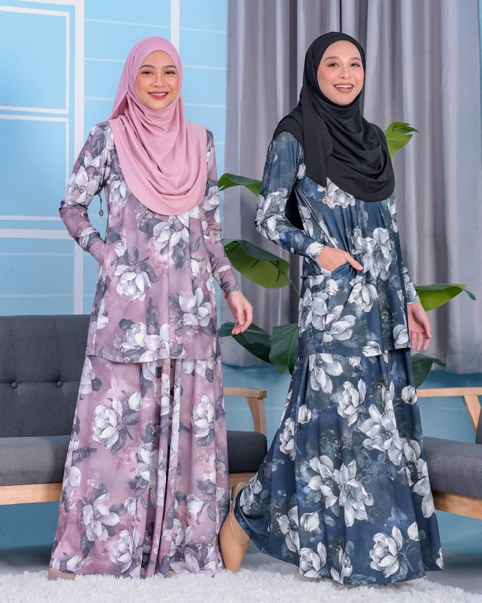 Baju Kurung Premium Printed Lainey - Amanda Blacky - Image 5