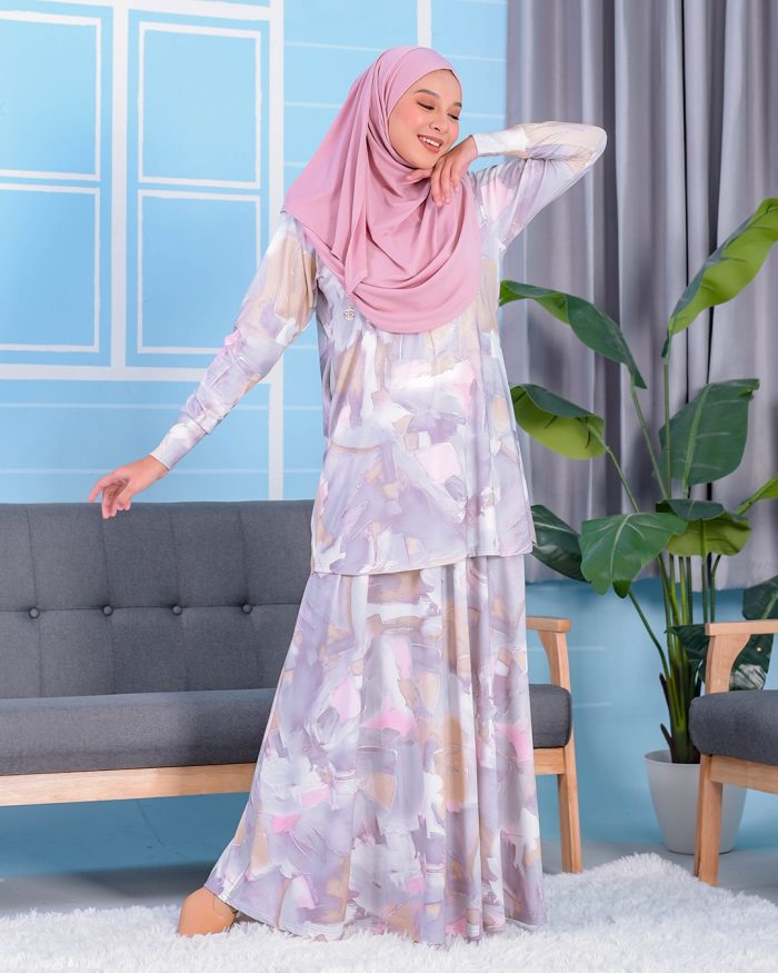 Baju Kurung Premium Printed Lainey - Limestone Sandy
