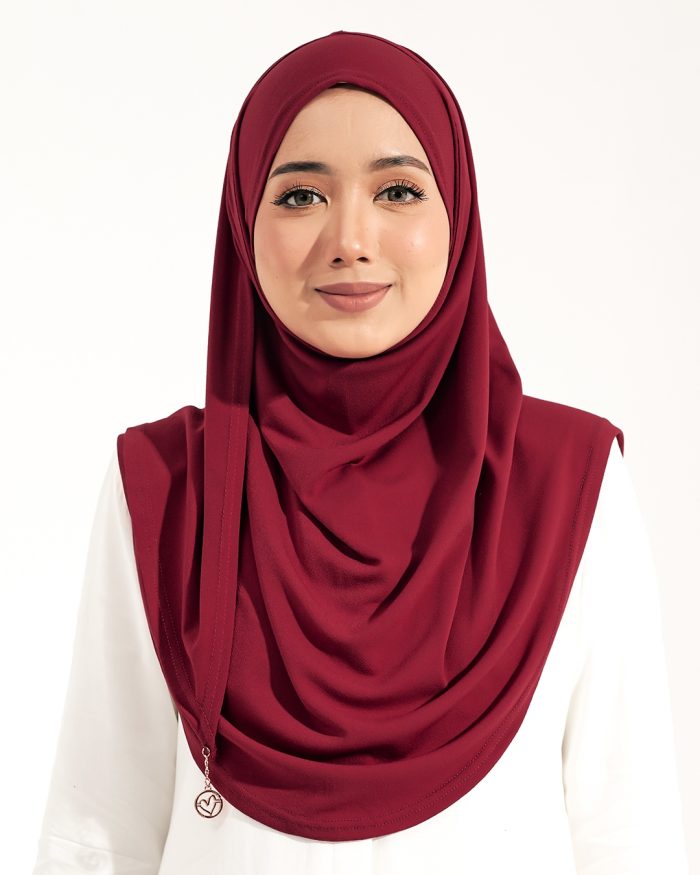 Tudung Sarung Instant Lunia (M) - Ruby Red