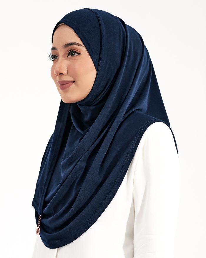 Tudung Sarung Instant Lunia (M) - Midnight Blue - Image 3