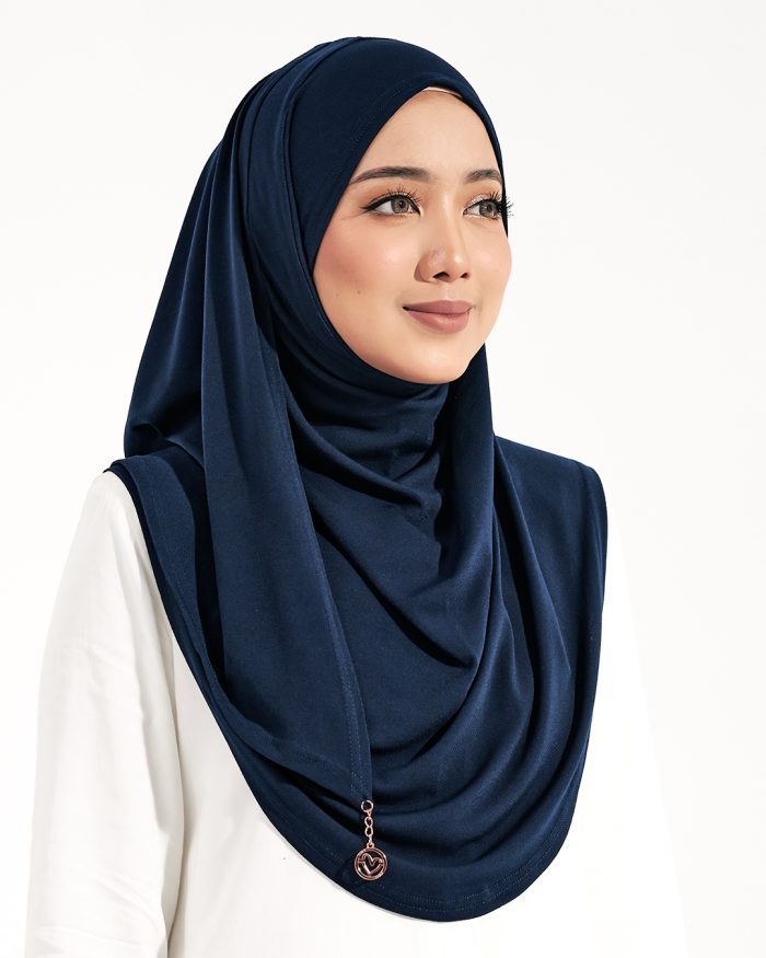 Tudung Sarung Instant Lunia (M) - Midnight Blue - Image 2