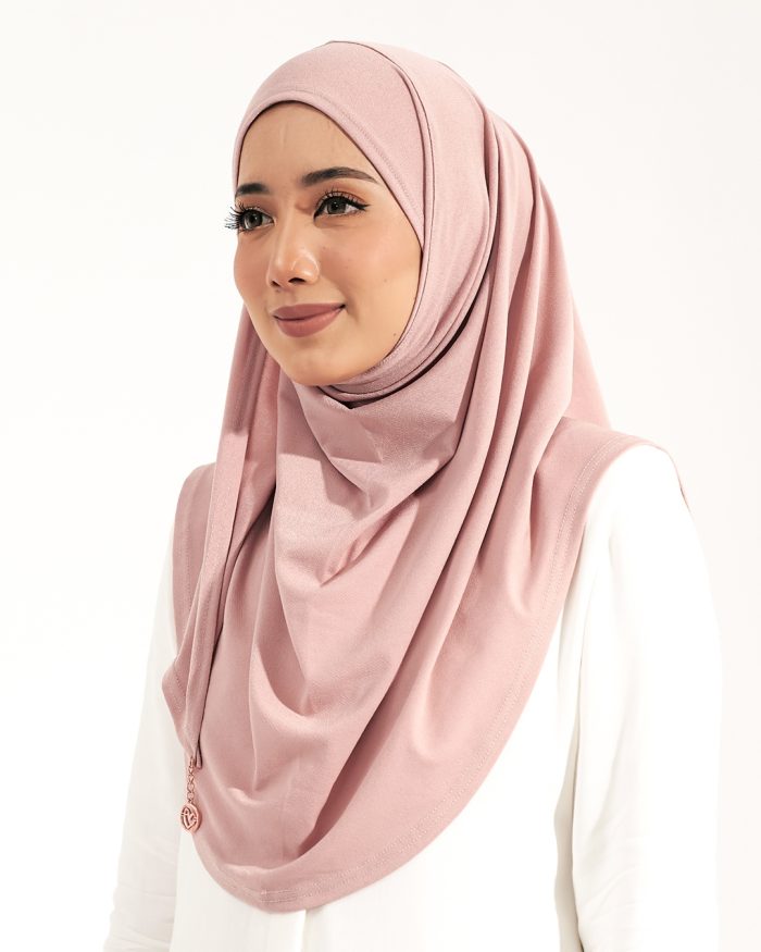 Tudung Sarung Instant Lunia (M) - Rose Pink - Image 3
