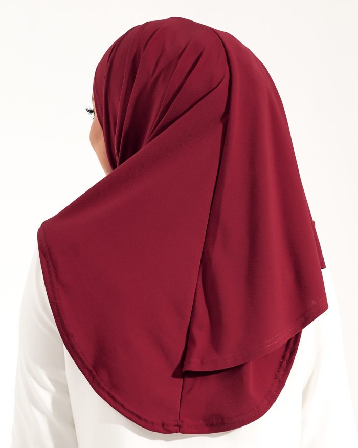 Tudung Sarung Instant Lunia (M) - Ruby Red - Image 4