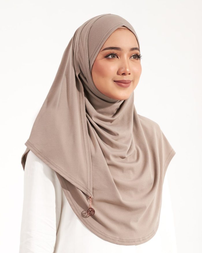 Tudung Sarung Instant Lunia (L) - Chestnut Butter - Image 2