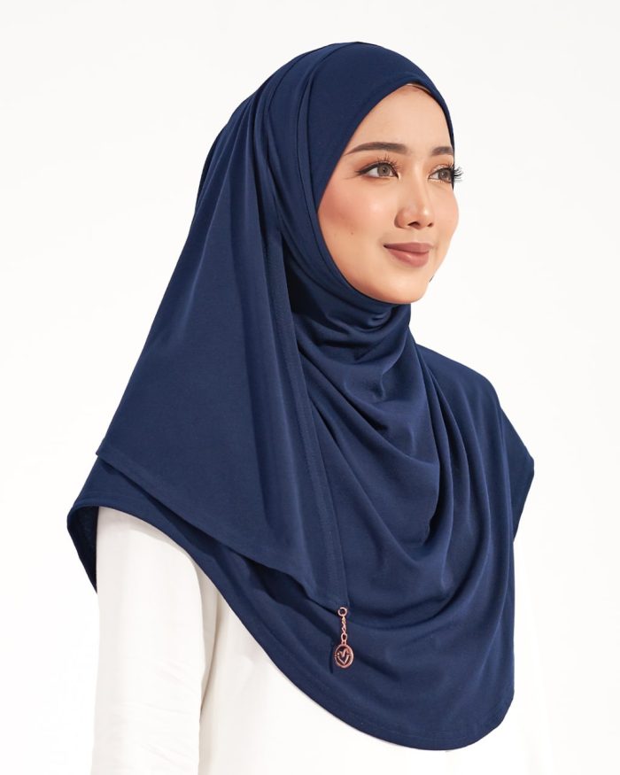 Tudung Sarung Instant Lunia (L) - Midnight Blue - Image 2