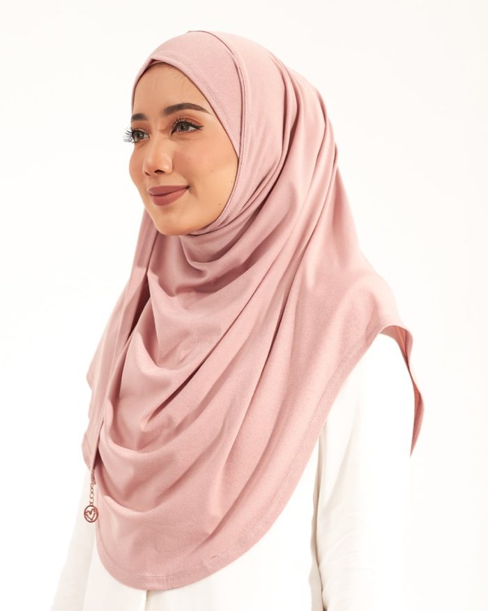 Tudung Sarung Instant Lunia (L) - Rose Pink - Image 3