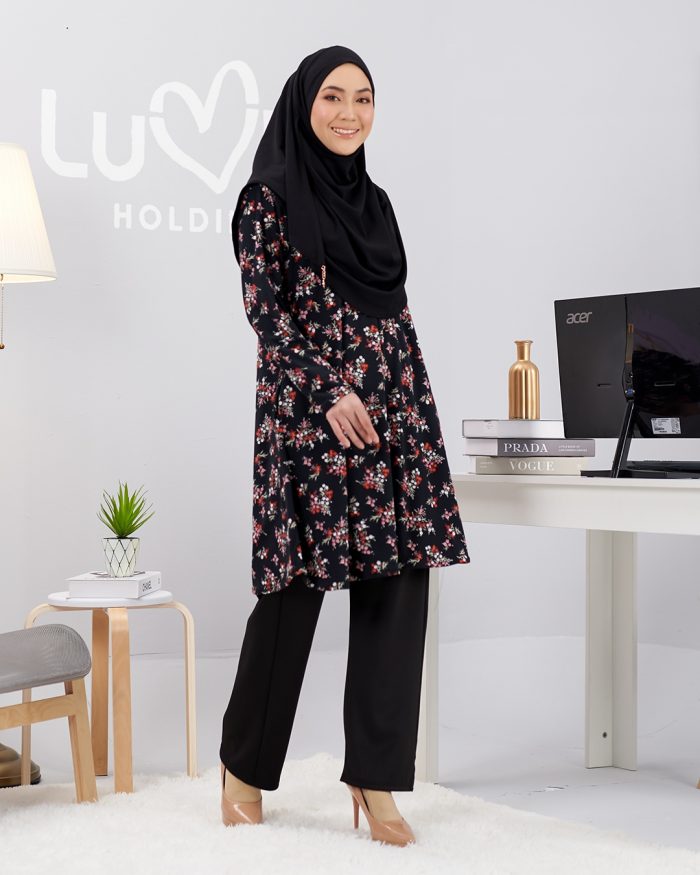 Blouse Printed Lavina - Black Flickr - Image 2