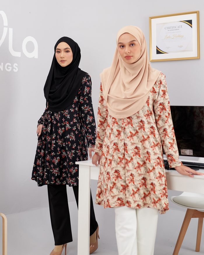 Blouse Printed Lavina - Coral Polka - Image 5