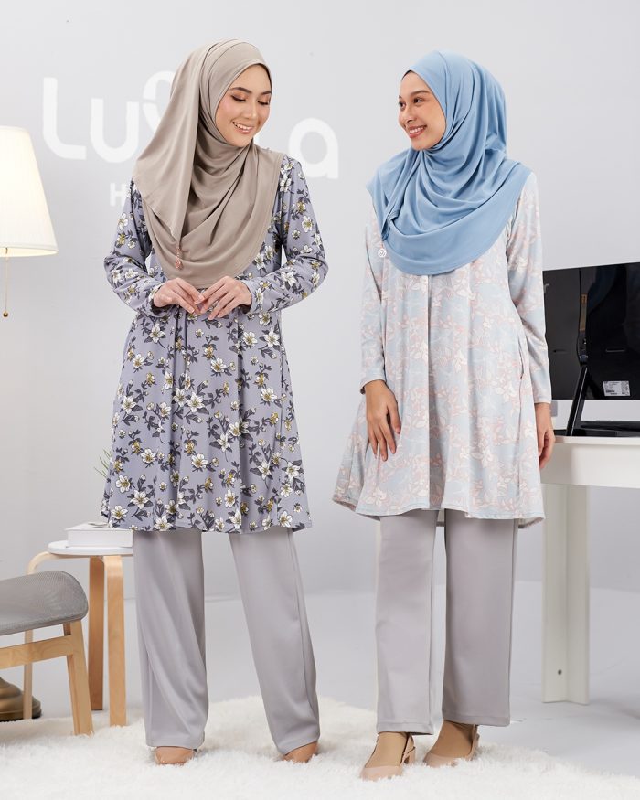 Blouse Printed Lavina - Grey Daisy - Image 5