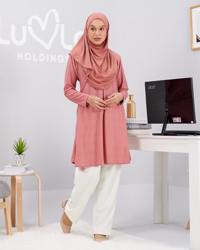 Blouse Printed Lavina - Coral Polka - Image 2