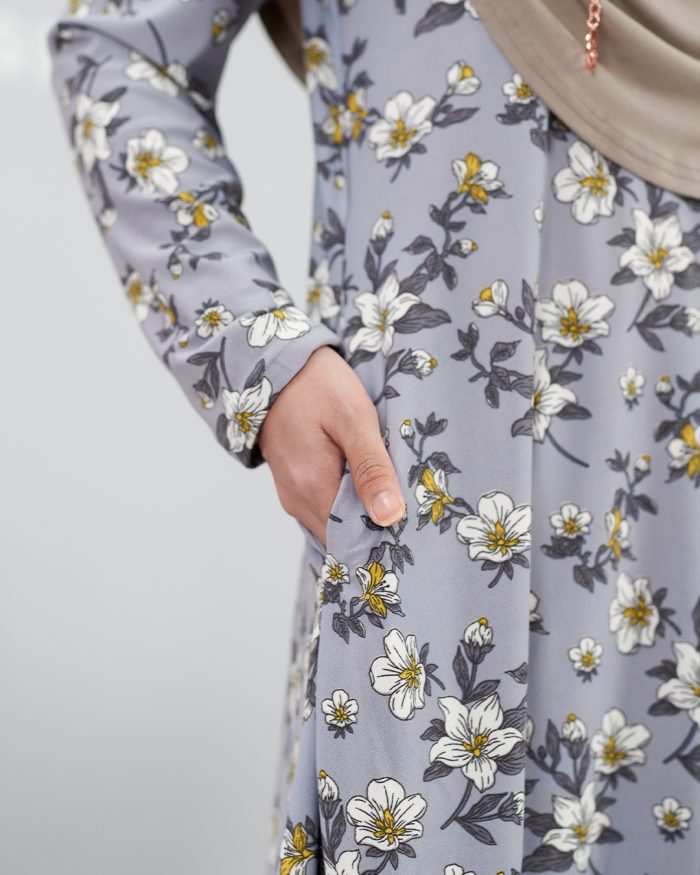 Blouse Printed Lavina - Grey Daisy - Image 4