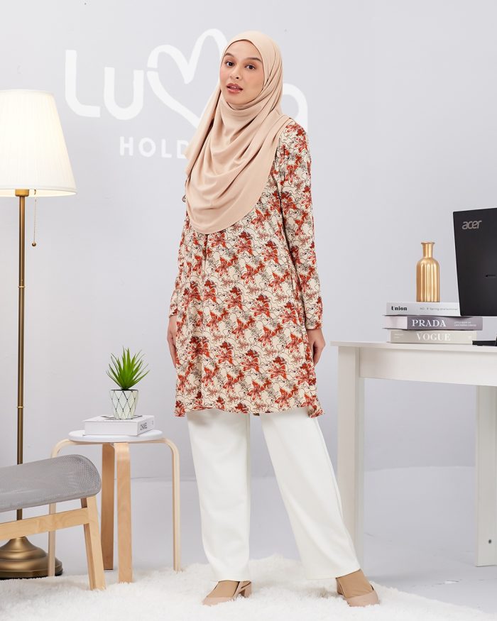 Blouse Printed Lavina - Tortilla Brown - Image 2