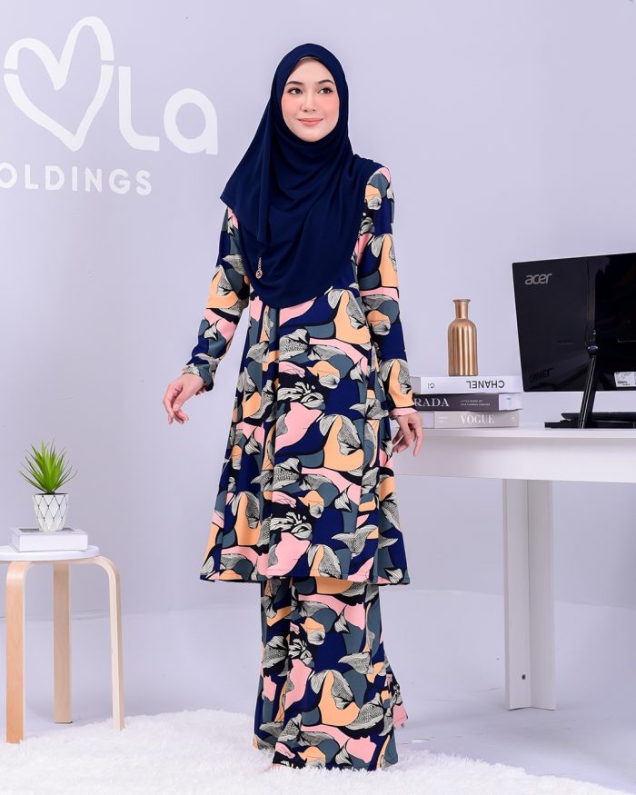Baju Kurung Pahang Laura Printed 2.0 - Eastern Ivy