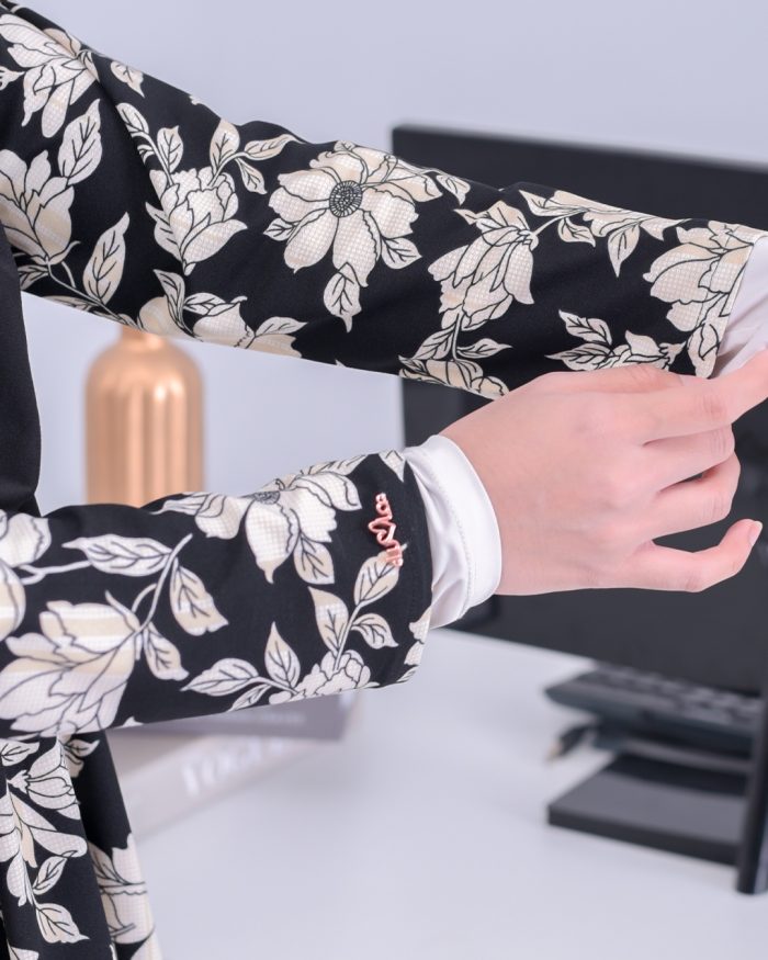 Baju Kurung Lola Printed - Black Peony - Image 6