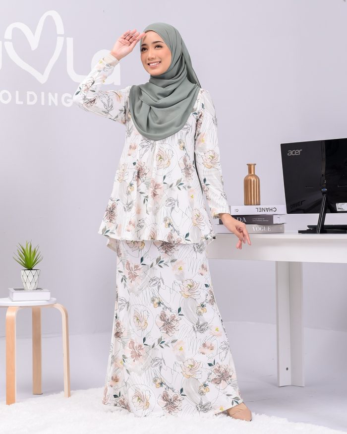 Baju Kurung Lola Printed - Carnation Tea