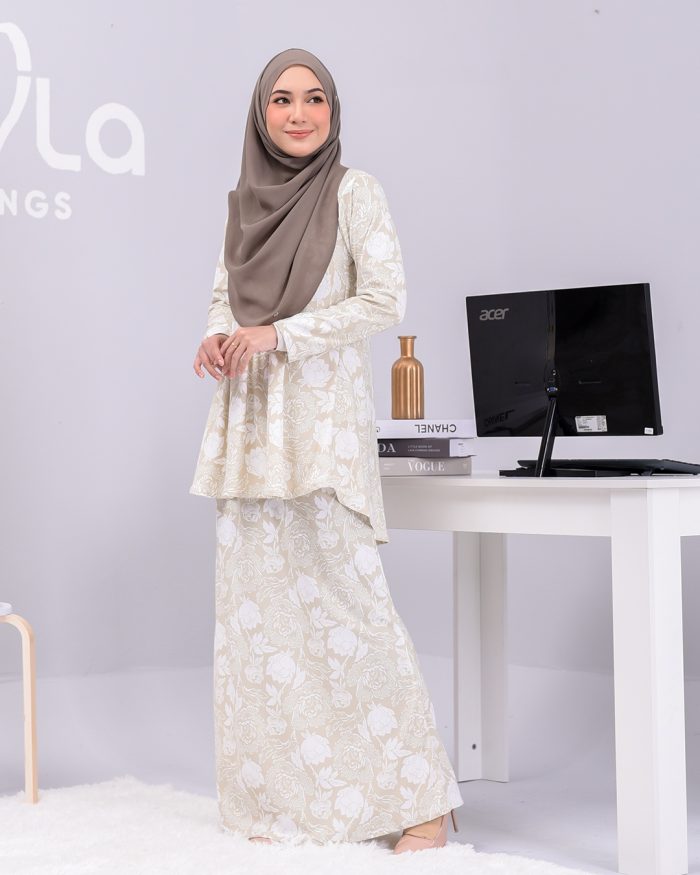Baju Kurung Lola Printed - Gossamer Green