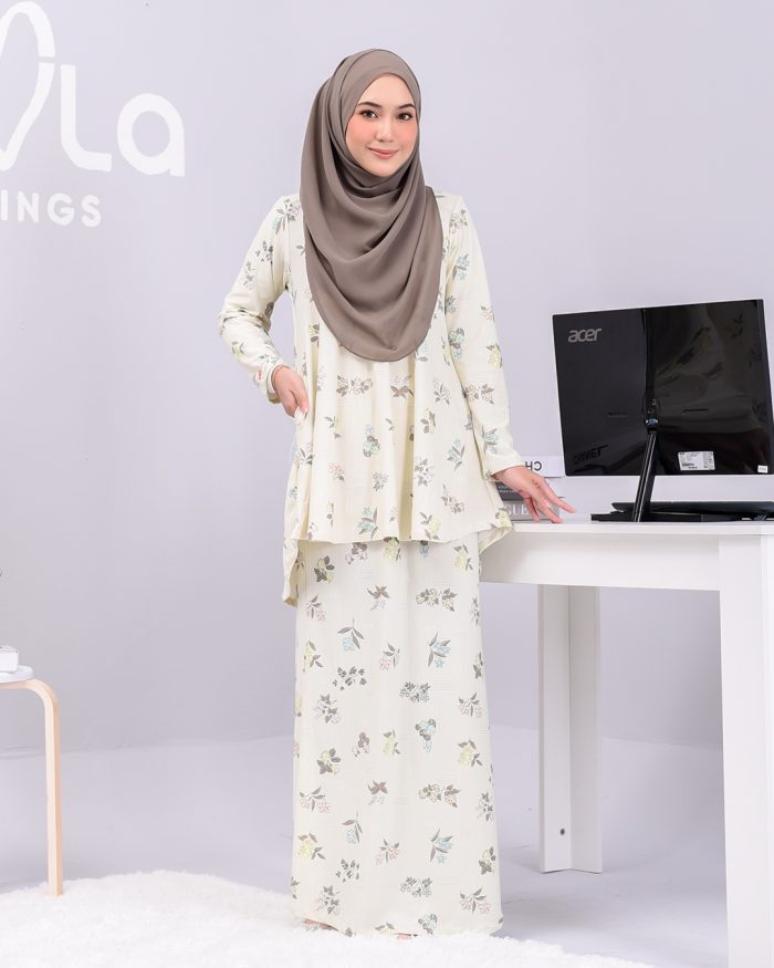 Baju Kurung Lola Printed - Lime Anne - Image 4