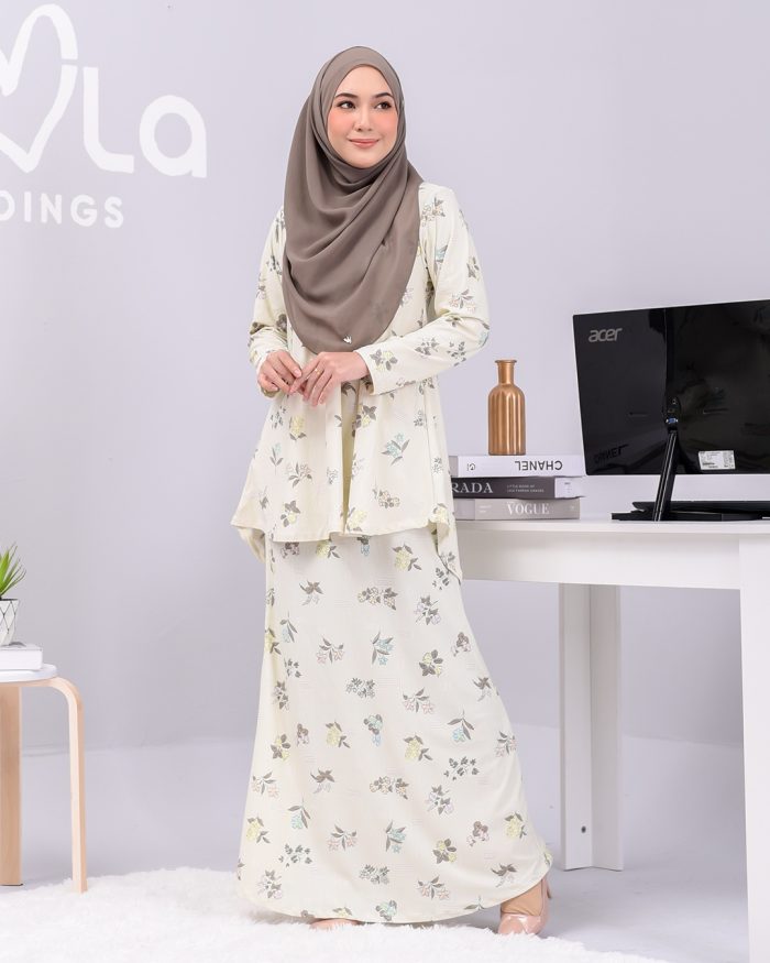 Baju Kurung Lola Printed - Lime Anne - Image 5
