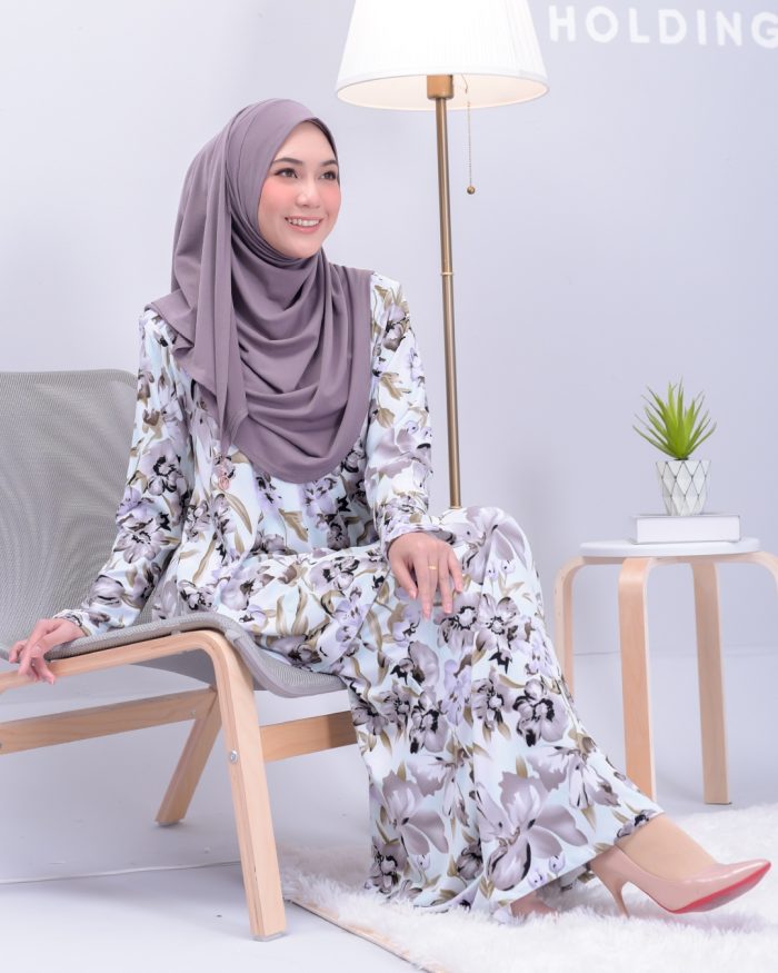 Baju Kurung Lola Printed - Mint Peony - Image 2