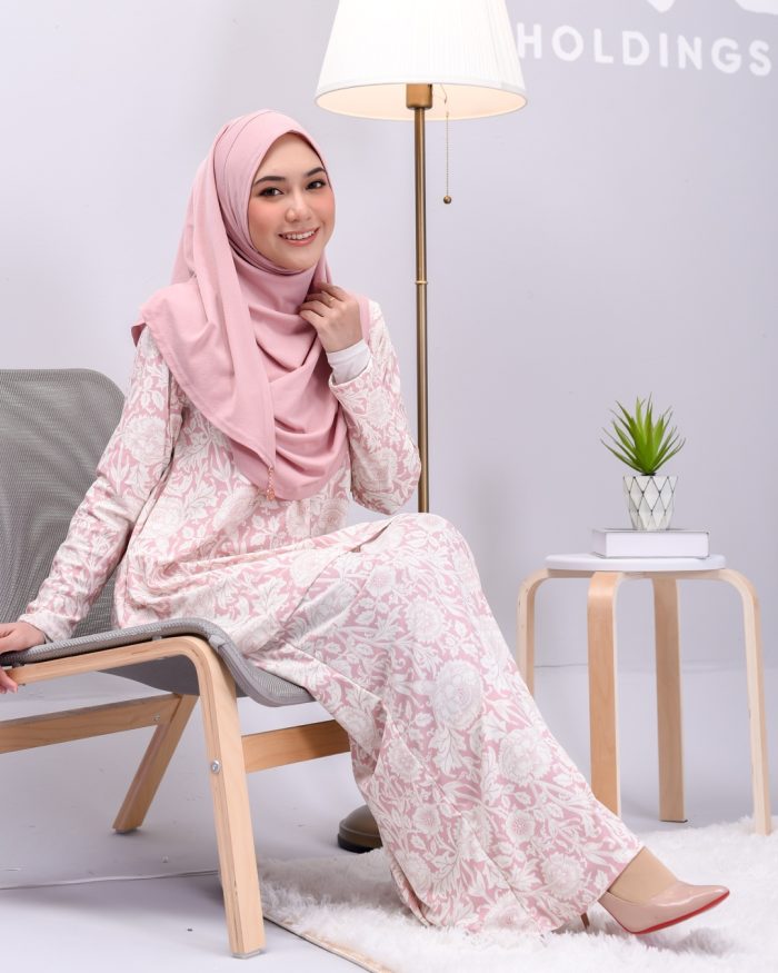 Baju Kurung Lola Printed - Pink Marigold - Image 2