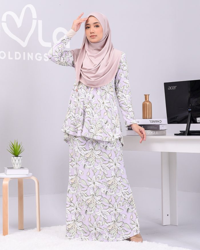 Baju Kurung Lola Printed - Thistle Lily - Image 3