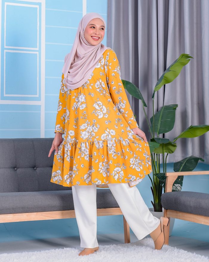 Tunic Ruffle Lendra - Pansy Mustard