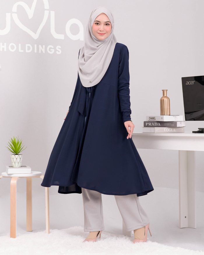 Long Cardigan Lina - Navy Blue - Image 2