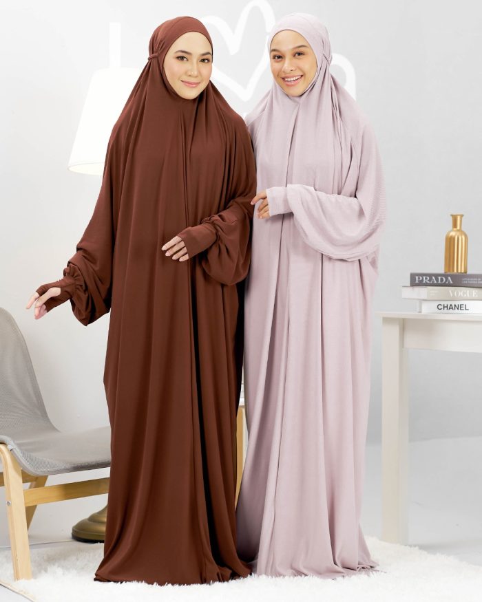 Telekung Lateefah - Plum Purple - Image 6