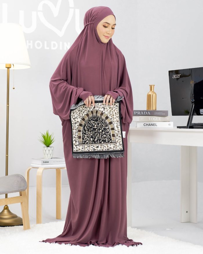 Telekung Lateefah - Plum Purple