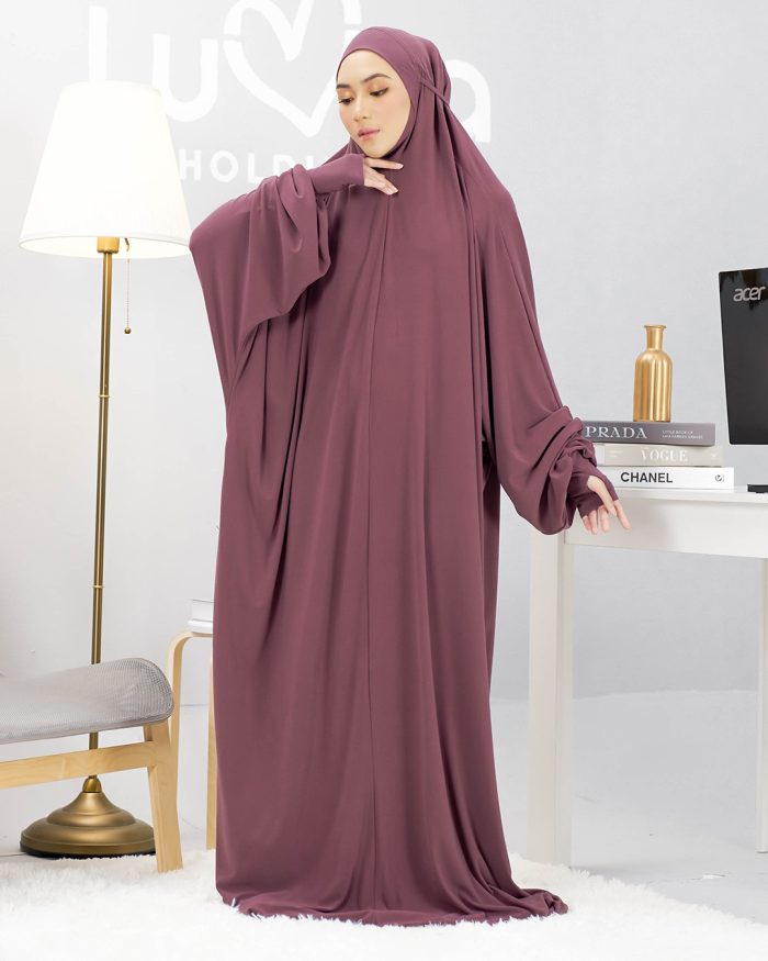 Telekung Lateefah - Plum Purple - Image 2