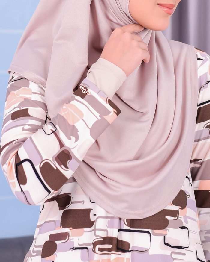 Baju Kurung Pahang Laura Printed 3.0 - Brick Cream - Image 3