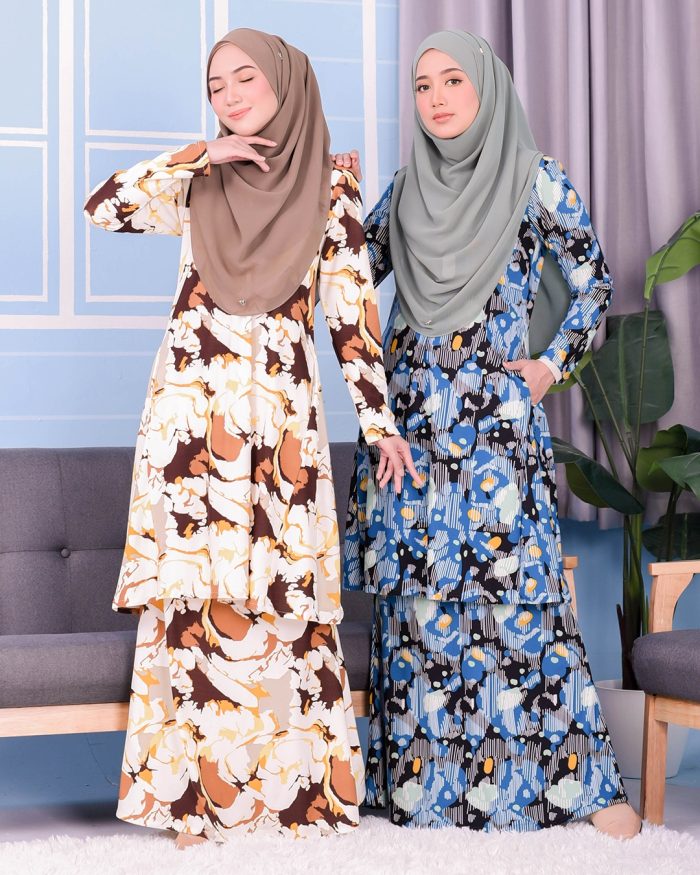 Baju Kurung Pahang Laura Printed 3.0 - Yellow Fern - Image 5