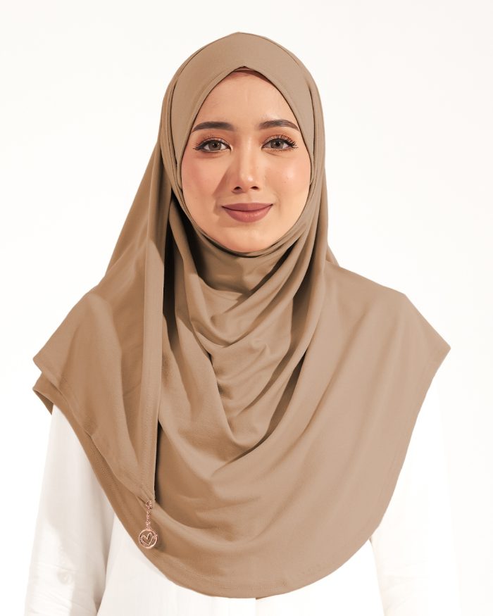 Tudung Sarung Instant Lunia (L) - Latte Nude - Image 2