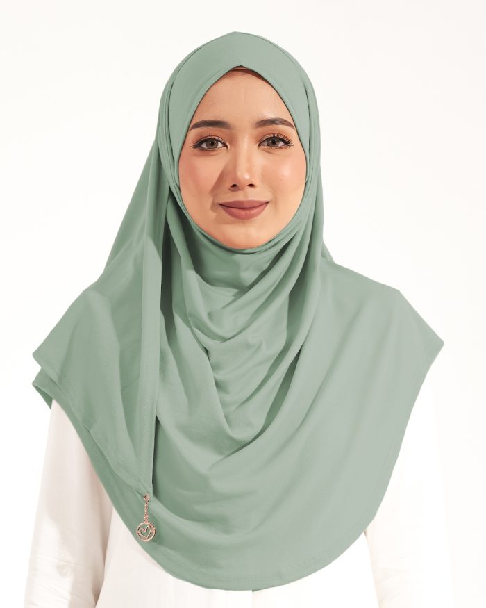 Tudung Sarung Instant Lunia (L) - Tea Green - Image 2